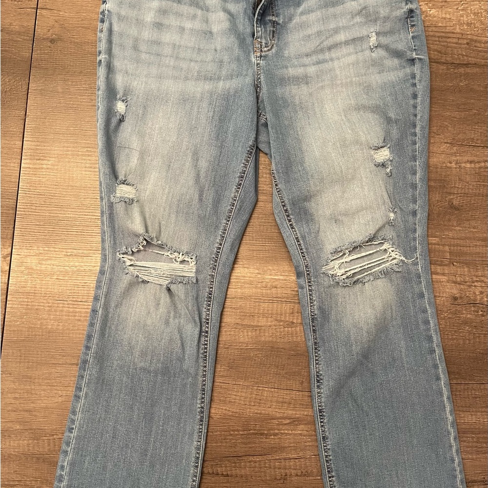 Women's Distressed Blue Jeans